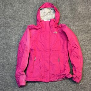 The North Face Jacket Womens XS Pink HyVent Hooded Rain Coat Full Zip Outdoor